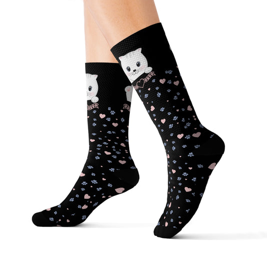 Cute Kitty Valentine's Socks